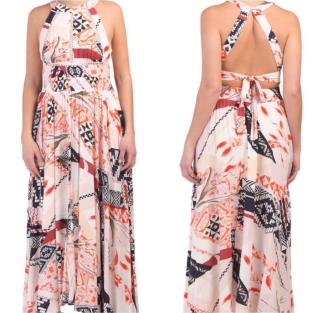 Anthropologie Abel The Label Gemini Vienna Mulitcolor Midi Dress Size XS